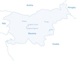 Slovenya’daki tüm NephroCare diyaliz merkezlerinin haritası