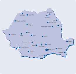 Romanya’daki tüm NephroCare diyaliz merkezlerinin haritası